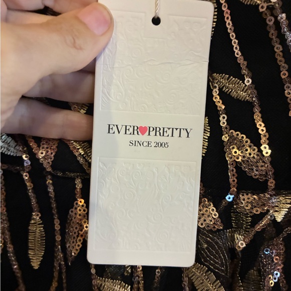 Ever Pretty Black and Gold Leaf Maxi Dress - Picture 8 of 8